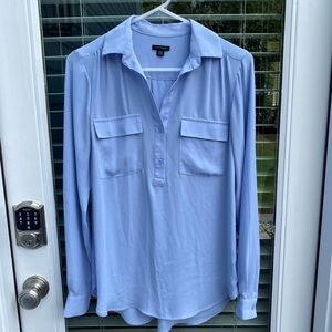 Blue Ann Taylor Camp Shirt in XS Tall.